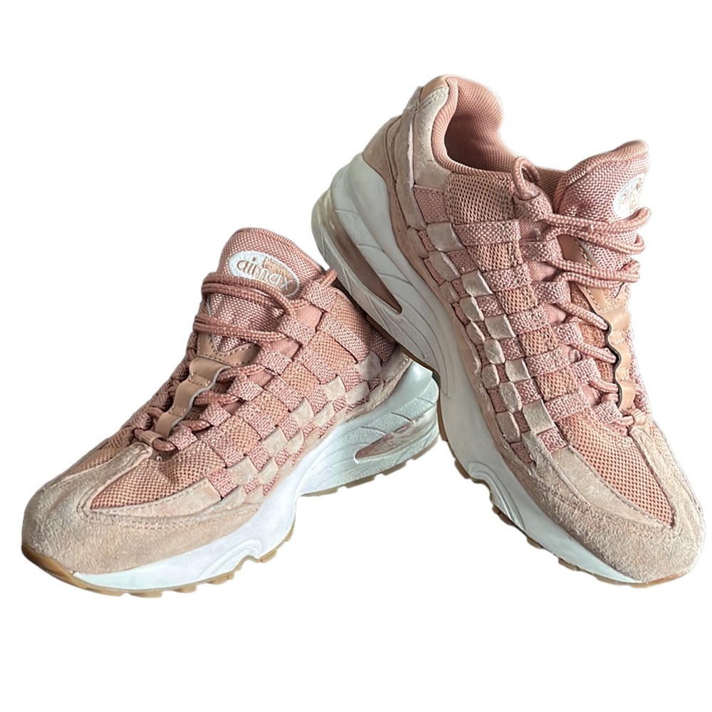 Nike Air Max Youth 95 Woven sz 4 Rose Gold GD Pink Suede